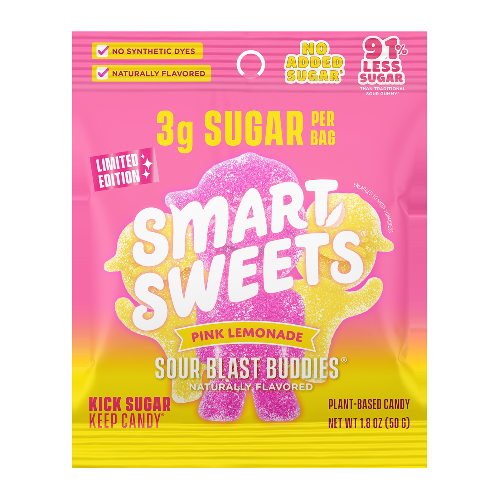 SmartSweets Pink Lemonade Sour Blast Buddies bag